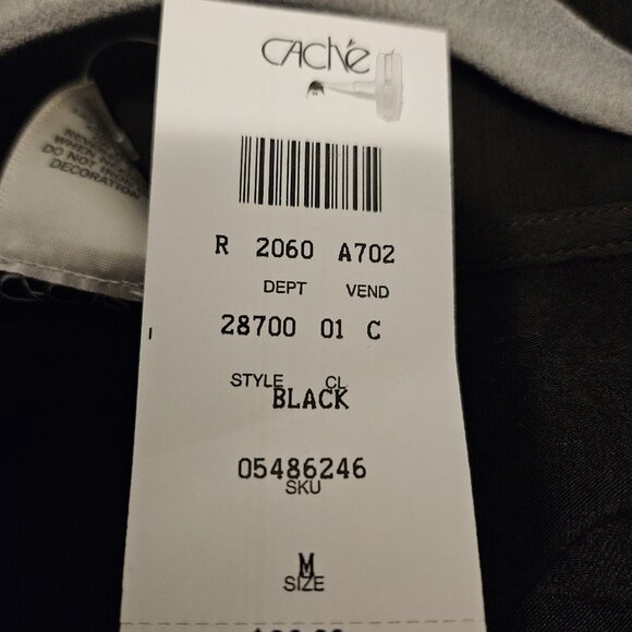 CACHE  Black Layered Gold Sequin Banded Sleeveless Top Womens Medium New - Picture 3 of 3